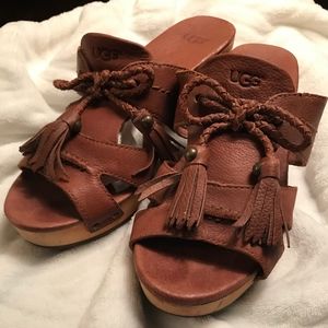 UGG Clog Sandals with Fringe